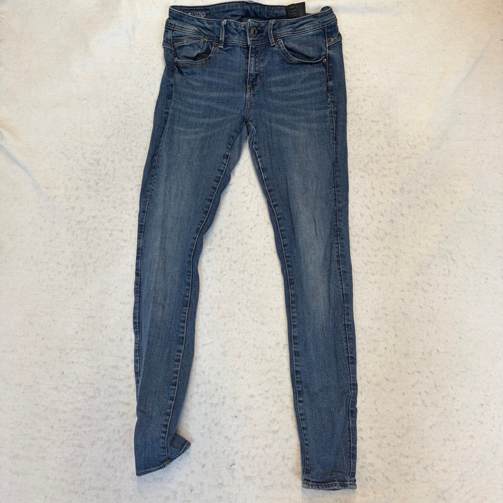 G-Star Raw Lynn Mid Skinny Jeans Womens 29x32 Blue Denim Stretch